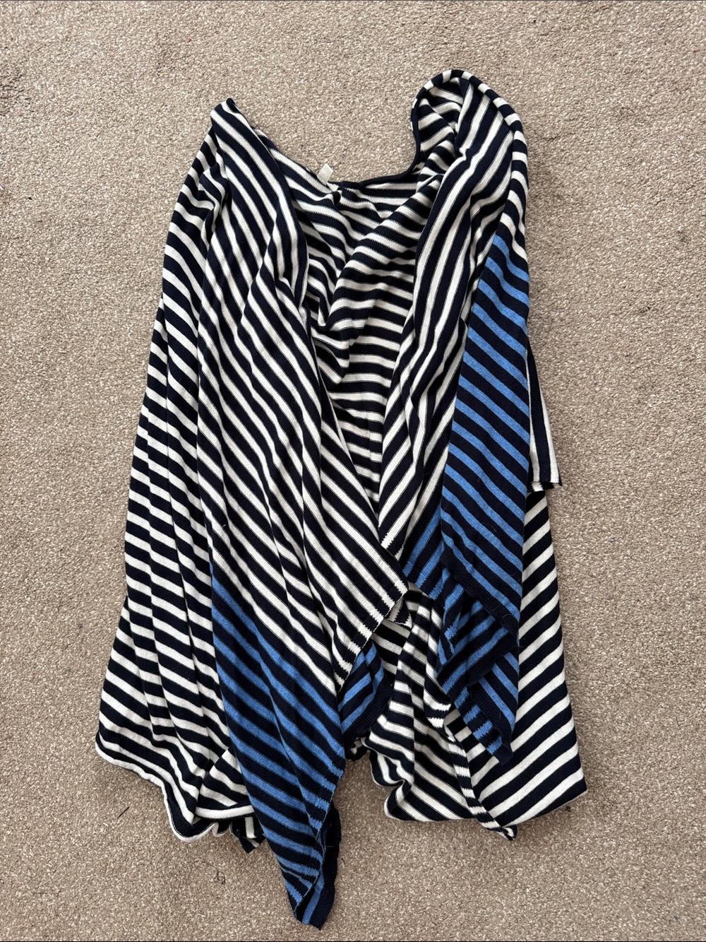 Talbots Navy, White & Blue Striped Wrap Cardigan